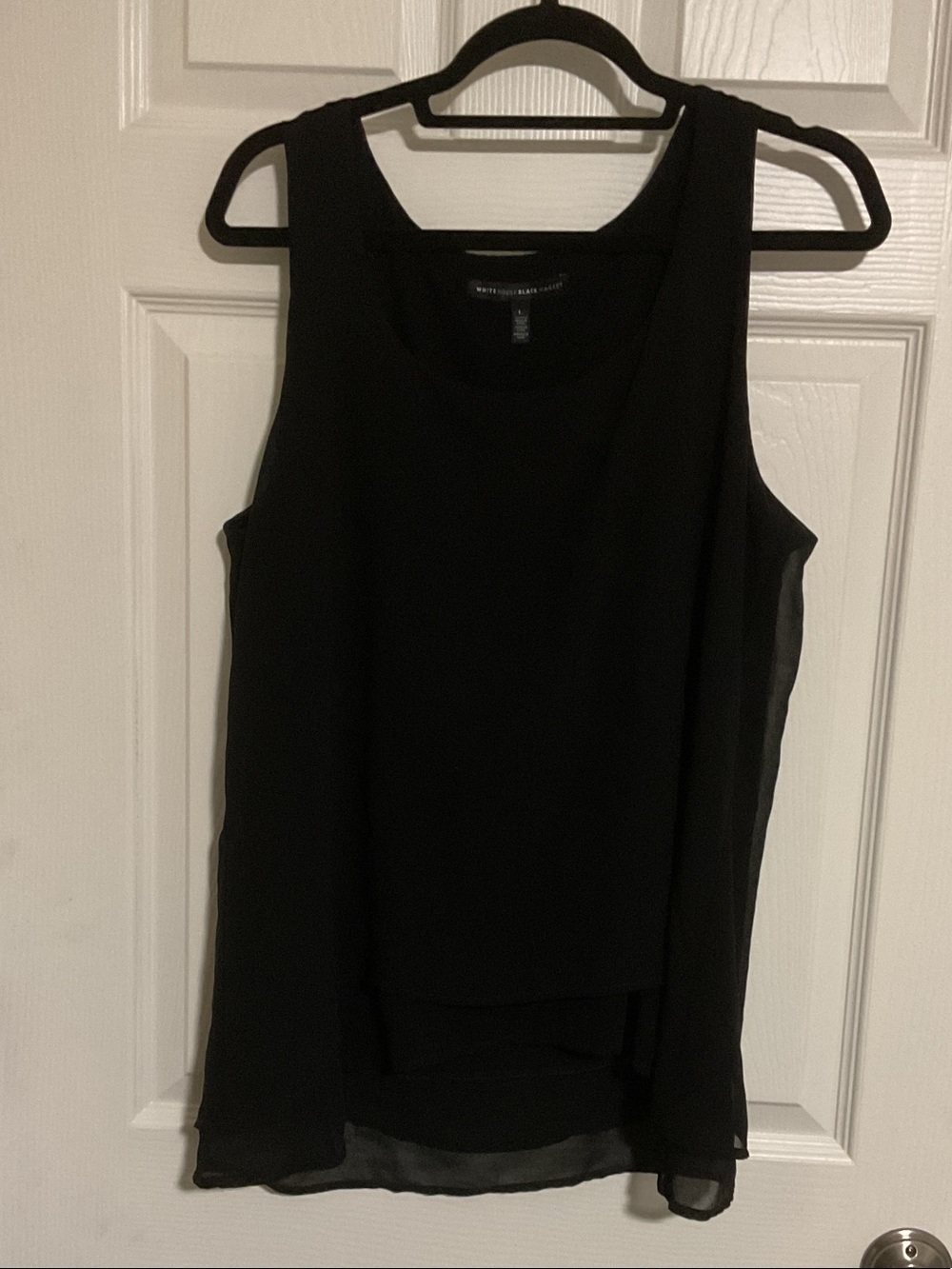 White House Black Market Black Sleeveless Layered Tank
